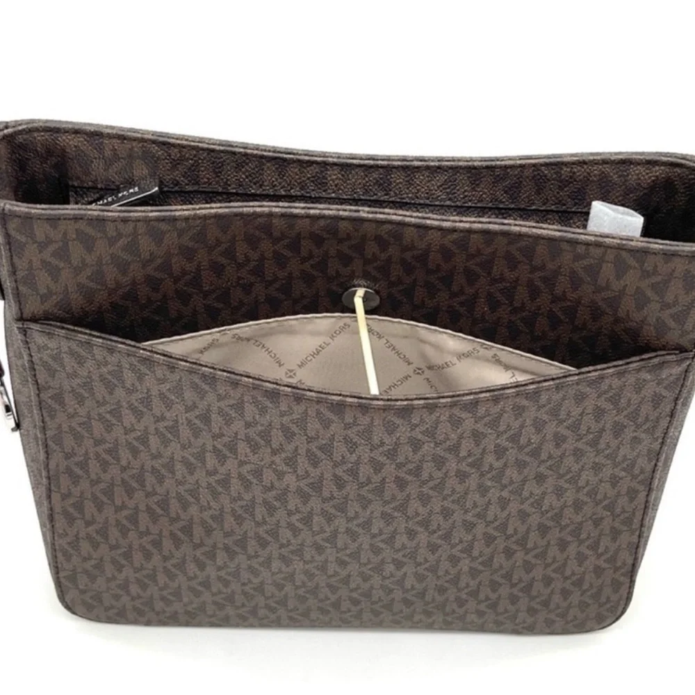 Michael Kors Large Messenger Crossbody Bag Brown/Red (NWT)
